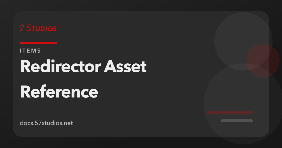 A redirector asset file open in a text editor, showing the AssetCategory and TargetAsset fields