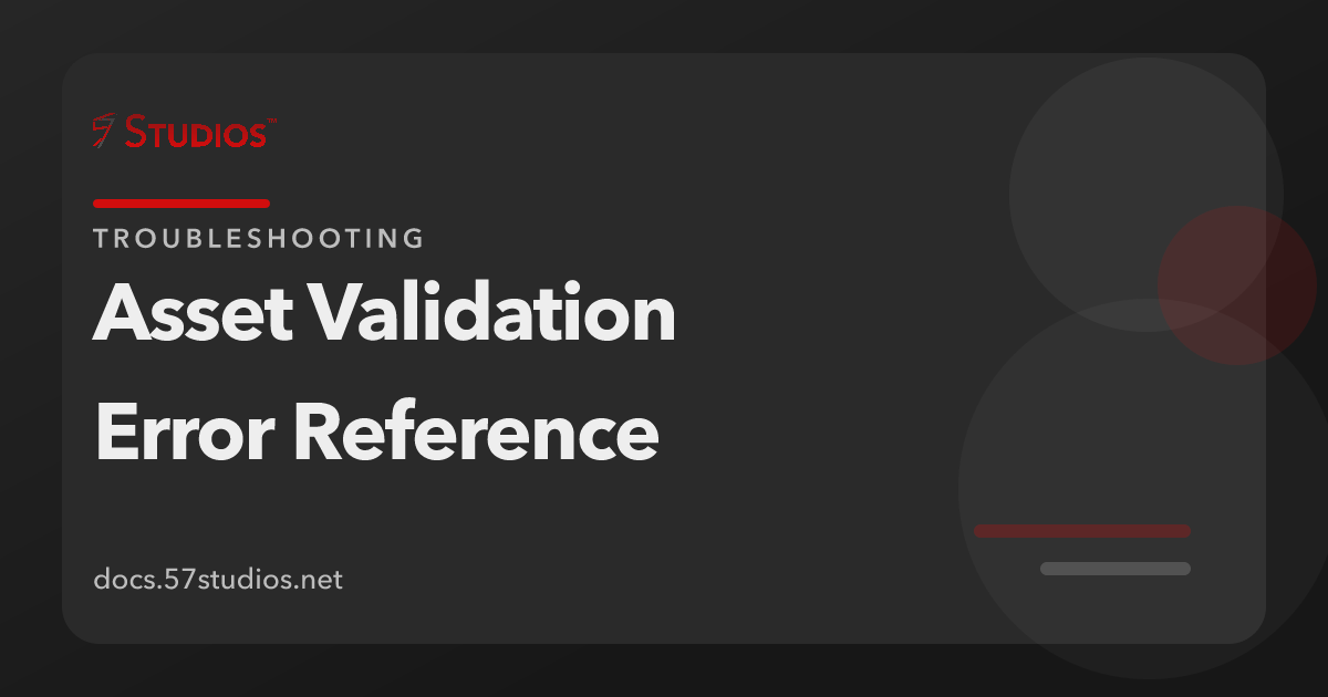 Asset validation error in the Client.log showing a missing mesh reference